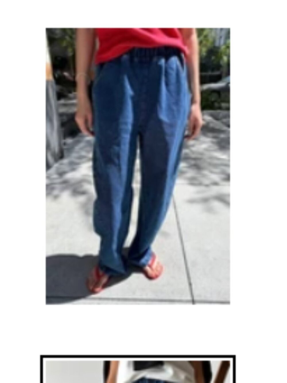 Le Bon Shoppe Long Arc Pants, Denim. Size Small